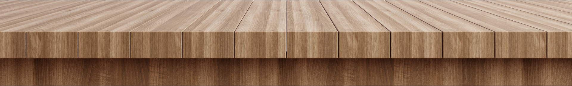Wooden table top isolated on transparent background 3d rendering png
